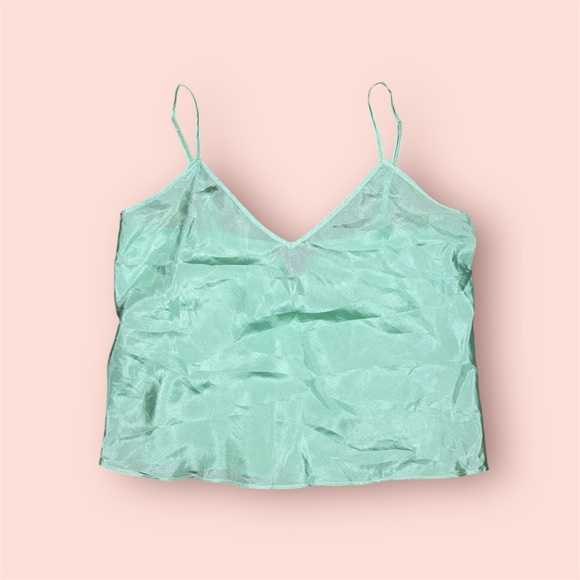 Sage Green Silk Tank Top - Picture 1 of 4